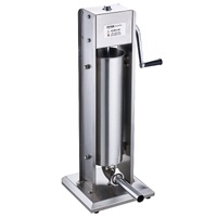 Manual Sausage Stuffer, 7 L / 15 LBS Vertical Sausage Machine, Dual-Speed Meat Stuffer, Made of Food-Grade 304 Stainless Steel, Includes 5 Stuffing Tu