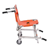 EMS Stair Chair, 159 kg Load Capacity, Foldable Aluminum Emergency Stair Climbing Wheelchair with 2 Wheels, Portable Stair Lift Chair Ambulance Firefi