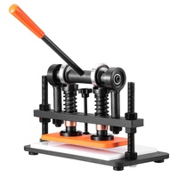 Leather Cutting Machine, 10.2 x 4.7 in Embossing Plate Manual Die Cutter, 0.47 in Pressure Stroke Leather Embossing Machine, Dual Guide Shafts Die Cut
