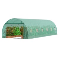 Walk-in Tunnel Greenhouse 29.2x9.7x6.5ft Galvanized Frame PE Cover Green