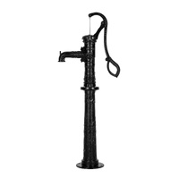 Well Hand Pitcher Pump, 20 ft Max Lift, Antique Cast Iron Manual Hand Water Pump with Heightening Base, NPT 1-1/4 in Connection, Easy Installation, fo