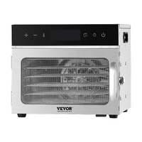 Food Dehydrator Machine, 6 Stainless Steel Trays, 400W Electric Food Dryer with Adjustable Temperature & 24-Hour Timer, Freeze Dryer for Jerky, Meat, 