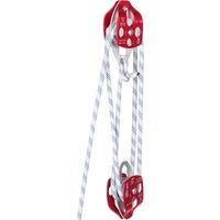 Twin Sheave Block and Tackle 1.09-1.27cm 3048-6096cm Twin Sheave Block with Braid Rope 30-35KN 2994-3495KGS Double Pulley Rigging (1/2" x 200')