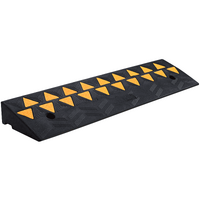 Rubber Curb Ramp 9.4 cm Rise Height Sidewalk Curb Ramp, 25 cm Width 100 cm Length Driveway Ramp for Curb, 15T Heavy Duty Rubber Ramp for Forklifts, Tr