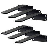 Shelf Bracket, 26.1cmL x 10cmW x 4.5cmH, 6 Pcs Heavy Duty Floating Shelf Brackets, Brackets for Shelves, 5mm Thick Matte Black L Shelf Bracket,Steel S