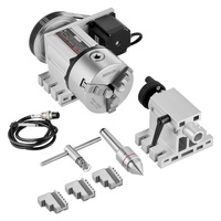 Dividing Head, K11-100mm 3-Jaw Chuck, CNC Router Milling Machine Rotational Axis 4th Axis A Axis Indexing Head, 65 mm Center Height MT2 Tailstock 6:1 