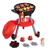 28 PCS BBQ Grill Playset, Kids Toys Kitchen Playset with Sound & Light, Little Chef Play, Interactive Grill Play Food Cooking Playset Barbecue Toy Gri