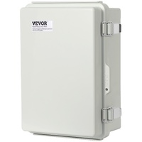 Outdoor Electrical Junction Box, 430 x 330 x 180 mm, ABS Plastic Electrical Enclosure Box with Hinged Cover Stainless Steel Latch, IP67 Dustproof Wate