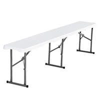 Plastic Folding Bench, 6 ft Portable Bench for Indoor/Outdoor Picnic Party Patio Camping Dining, Foldable Smooth HDPE Seat for Garden Soccer Multipurp