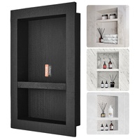 Shower Niche Ready for Tile 40.64 x 60.96 cm, 16 x 24 inch Double Shelf Organizer, Square Corners Wall-inserted Niche Recessed, Sealed Protection Mode