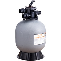 Sand Filter, 19-inch, 482.6mm, Up to 45 GPM Flow Rate, Above Inground Swimming Pool Sand Filter System with 7-Way Multi-Port Valve, Filter, Backwash, 