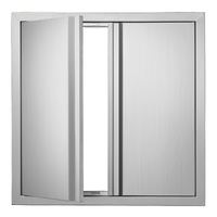 BBQ Access Door, 610x610 mm Double Outdoor Kitchen Door, Stainless Steel Flush Mount Door, Wall Vertical Door with Recessed Handles , for BBQ Island, 