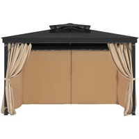 Gazebo Curtains Outdoor, Fit Most 10' x 10' x 6.7' Gazebos, 4-Panel Sidewall Gazebo Privacy Curtains with Zippers, Outdoor Curtain Replacement for Pat