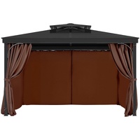 Gazebo Curtains Outdoor, Fit Most 2840 x 2840 x 2110 mm Gazebos, 4-Panel Sidewall Gazebo Privacy Curtains with Zippers, Outdoor Curtain Replacement fo