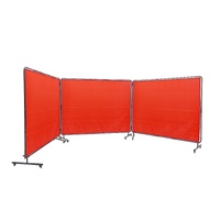 Welding Screen with Frame 3 Panel 6' x 8' Welding Curtain Screen 12 Wheels