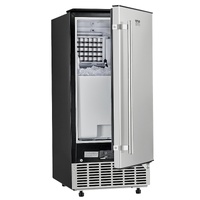 Undercounter Built-in Ice Maker, 80 Lbs/Day Under Counter Ice Maker Machine with Reversible Door Stainless Steel, Freestanding Ice Maker for Commercia