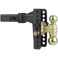 Adjustable Trailer Hitch, 152.4 mm Drop & 114.3 mm Rise Hitch Ball Mount with 50.8 mm Receiver, Solid Tube, 6350 kg GTW, 50.8 mm and 58.7 mm 45# Steel