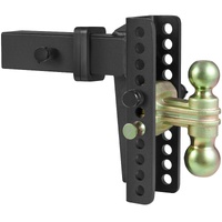 Adjustable Trailer Hitch, 203.2 mm Drop & 165.1 mm Rise Hitch Ball Mount with 63.5 mm Receiver, Solid Tube, 6577 kg GTW, 50.8 mm & 58.7 mm 45# Steel T