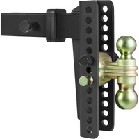 Adjustable Trailer Hitch, 25 cm Drop & 21.59 cm Rise Hitch Ball Mount with 6.35 cm Receiver Solid Tube, 6577 kgs GTW, 5.08 cm & 5.08-0.79 cm 45# Steel