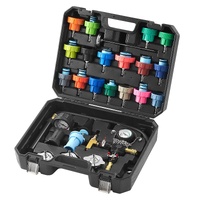 28 pcs Universal Radiator Pressure Tester Kit, Coolant Pressure Tester Kit with Manual Pump and Color-coded Test Caps, Coolant Vacuum Refill kit for C