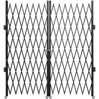 Double Folding Security Gate Folding Door Gate 5.1' H x 10.2' W Scissor Gate