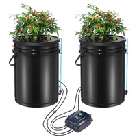 DWC Hydroponics Grow System Deep Water Culture with Top Drip 2 Buckets