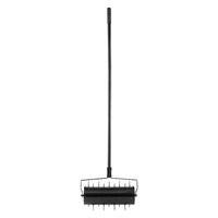 Rolling Lawn Aerator, 435mm Heavy-Duty Manual Rolling Aerator Lawn with Detachable Handle and 27 Iron Spikes, Rolling Lawn Aeration Tool for Garden Pa