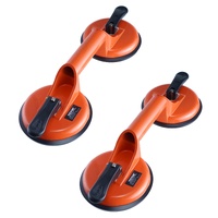 Glass Suction Cup, 119 mm 2 Pack 150 kg Load Capacity, Vacuum Suction Cup with Aluminum Handle, Heavy Duty Industrial Suction Cup Lifter Tool for Glas