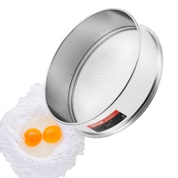 Flour Sieve Fine Mesh, 10 Mesh Flour Sifter, 304 Stainless Steel Fine Mesh Sifter Food-grade, Dia. 12.6" Fine Mesh Strainers for Baking, 5 Sizes Mesh 