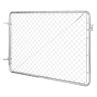 Chain Link Fence Gate, 183 x 122 cm, Adjustable Chain Link Fence Panel, Fit 67-183 cm (W) x 183 cm (H) Garden Fence Gate Opening, Rust-Resistant Galva