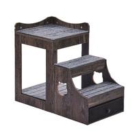 Pet Bunk Bed with Stairs Dog/Cat Window Perch with Storage Indoor Gray