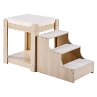 Pet Bunk Bed with Stairs Dog/Cat Window Perch for Bedside Indoor Use