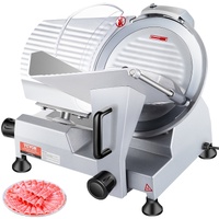 Commercial Meat Slicer, 240W Electric Deli Food Slicer, 10 inch Carbon Steel Blade Electric Food Slicer, 350-400RPM Meat Slicer, 0 - 0.47 inch Adjusta