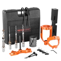 Mortising Attachment for Drill Press, 4 Model Drills Square Hole Chisel Set, Bench Drill Locator Set Mortise and Tenon Tools with 5 Bushings, for Wood
