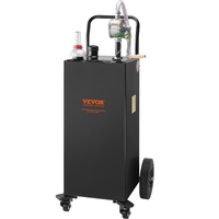 Fuel Caddy Fuel Storage Tank 114L Volume 4 Wheels with Manuel Pump Black