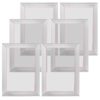 Screen Printing Kit, 6 Pieces Aluminum Silk Screen Printing Frames, 25.4 x 35.6 cm Silk Screen Printing Frame with 110 Count Mesh, High Tension Nylon 
