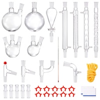 Lab Distillation Kit, 3.3 Boro Lab Glassware Distillation Kit with 24, 40 Joint, 1000ml Essential Oil Distillation Apparatus Kit, 32 pcs Set of Glassw