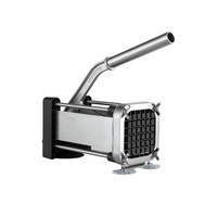 French Fry Cutter, Potato Slicer with 1/2-Inch and 3/8-Inch Stainless Steel Blades, Manual Potato Cutter Chopper with Suction Cups, Great for Potato, 