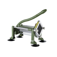 French Fry Cutter, Potato Slicer with 1/2" 3/8" 1/4" Stainless Steel Blades, Manual Potato Cutter Chopper with Suction Cups, Great for Potato, French 