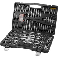 Tap and Die Set, 116-Piece Include Metric and SAE Size, Bearing Steel Taps and Dies, Essential Threading Tool for Cutting External Internal Threads, w