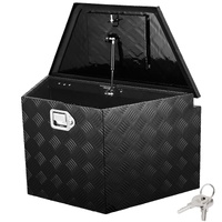 Trailer Tongue Box, Aluminum Alloy Diamond Plate Tongue Box Tool Chest, Heavy Duty Trailer Box Storage with Lock and Keys, Utility Trailer Tongue Box 