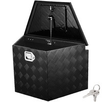 Trailer Tongue Box, Aluminum Alloy Diamond Plate Tongue Box Tool Chest, Heavy Duty Trailer Box Storage with Lock and Keys, for Pickup Truck, RV, Trail