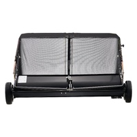 26.7 cm Tow Behind Lawn Sweeper, 26 cu.ft. Large Yard Sweeper, Adjustable Sweeping Height, Heavy Duty Leaf & Grass Collector with Dumping Rope, Pull B