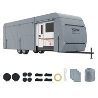 Travel Trailer Cover, 9.1-9.8m RV Cover, 4-Layer Non-Woven Fabric Camper Cover, Waterproof, Windproof And Wear-Resistant Class A RV Cover, Rip-Stop Ca