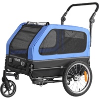 Dog Bike Trailer, Supports up to 40 kg, 2-in-1 Pet Stroller Cart Bicycle Carrier for Small & Large Dogs, Easy Folding Frame with Quick Release Wheel, 