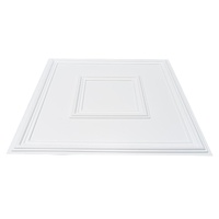 Ceiling Tiles 12-Pack 24 x 24 in PVC Easy Installation White Geometric