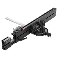 Precision Miter Gauge, Standard Slot 3/4'' x 3/8'', Aluminum Alloy Table Saw Miter Gauge with 19-35 in Grating 15 Angle Stops Adjustable Spring Loaded