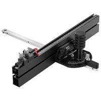 Precision Miter Gauge, Standard Slot 19 x 9.5 mm, Aluminum Alloy Table Saw Miter Gauge with 45.7 cm Grating 15 Angle Stops Adjustable Spring Loaded Pl