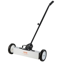 Rolling Magnetic Sweeper with Wheels, Push-Type Magnetic Pick Up Sweeper, Large Magnet Pickup Lawn Sweeper, 20.4kg Magnet with Telescoping Handle, Eas