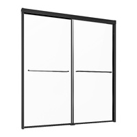 Bathtub Shower Door, 1422-1524 mm x 1524 mm, Semi-Frameless Double Sliding Tub Door, Semi-Frameless Bypass Tub Door with 1/4 in Shatterproof Tempered 